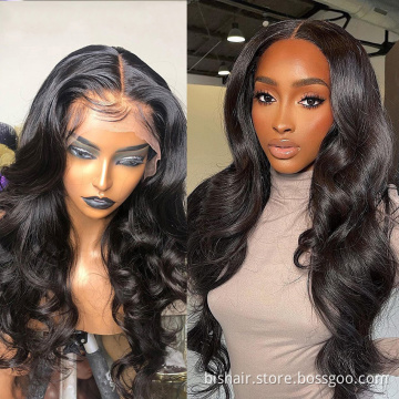 13x4 frontal Wig Brazilian human hair 12" to 28" silk straight body wave kinky curly Virgin hair wigs long Afro wigs for women